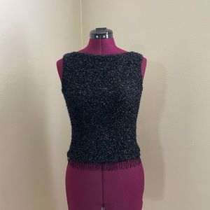 Vintage My Michelle Tinsel Tank Top w/ Beaded Hem